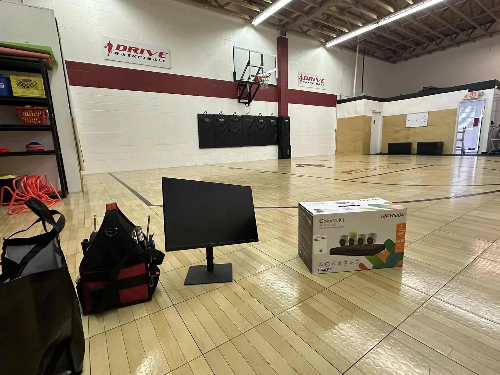 DRIVE Basketball gym in Cloverdale with Hikvision ColorVu CCTV equipment onsite