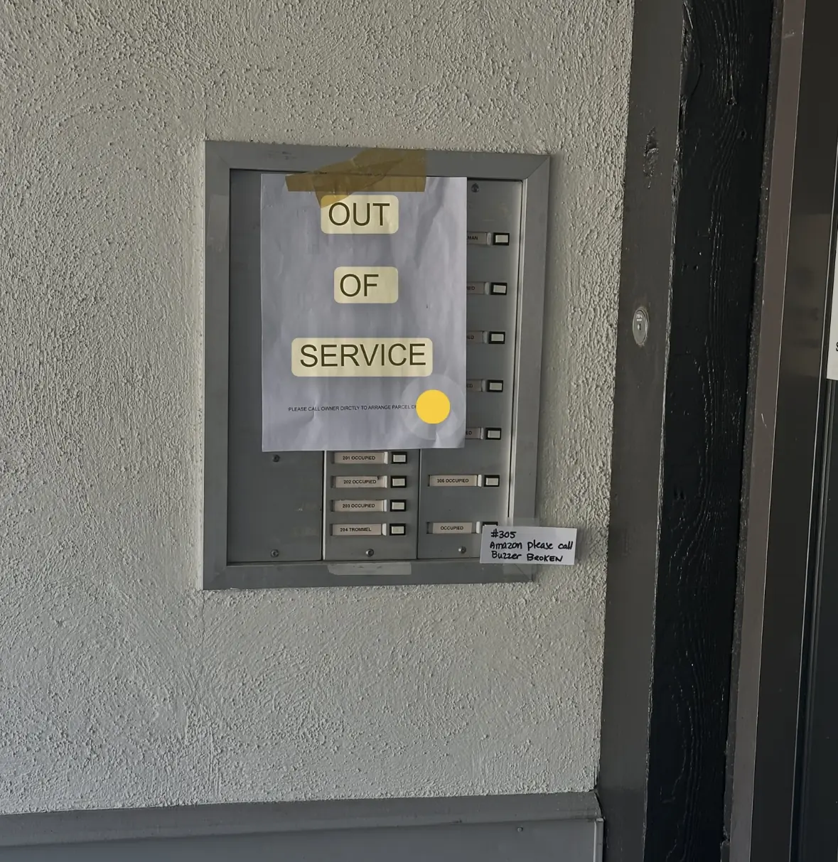 Out-of-service original wired intercom at Lincoln in White Rock before the WeTech upgrade