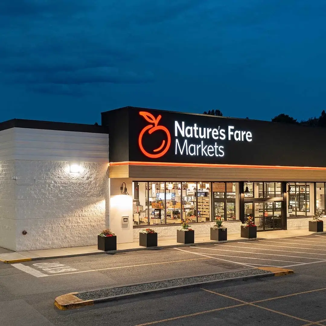 Nature's Fare Markets storefront on North Bluff Road in White Rock, BC